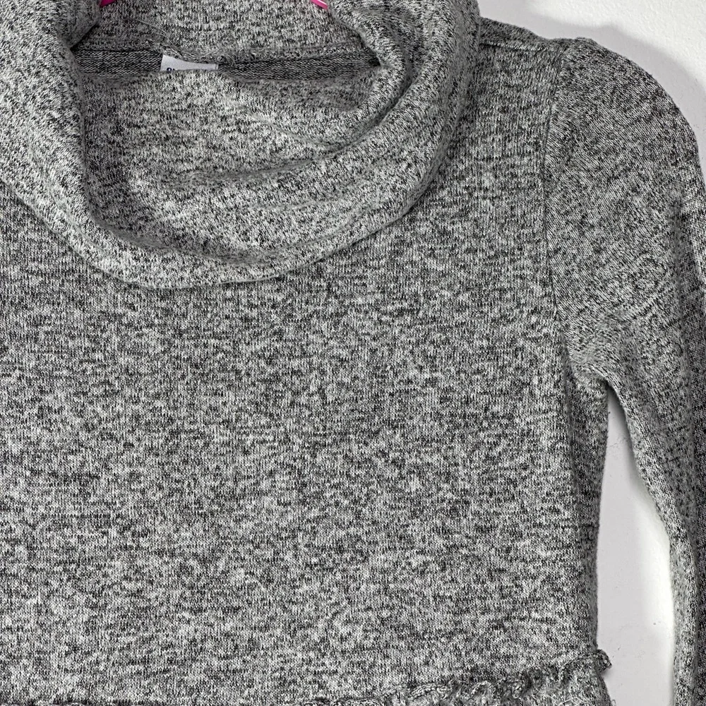 Old Navy Toddler Charcoal Grey‎ Heathered Cowl Neck Knit Skater Dress Size 3T